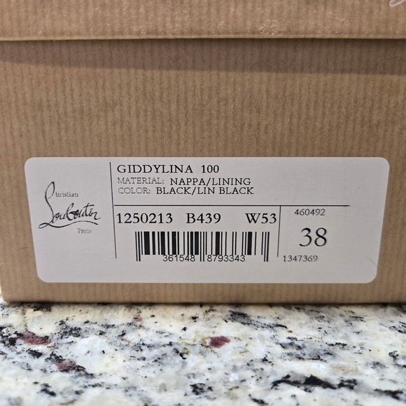 New Christian Louboutin Giddylina 100mm Black Heels with Silver Buckles Size 38 - Picture 11 of 12